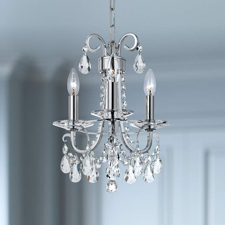 Image 1 Crystorama Othello 13"W Chrome 3-Light Crystal Chandelier