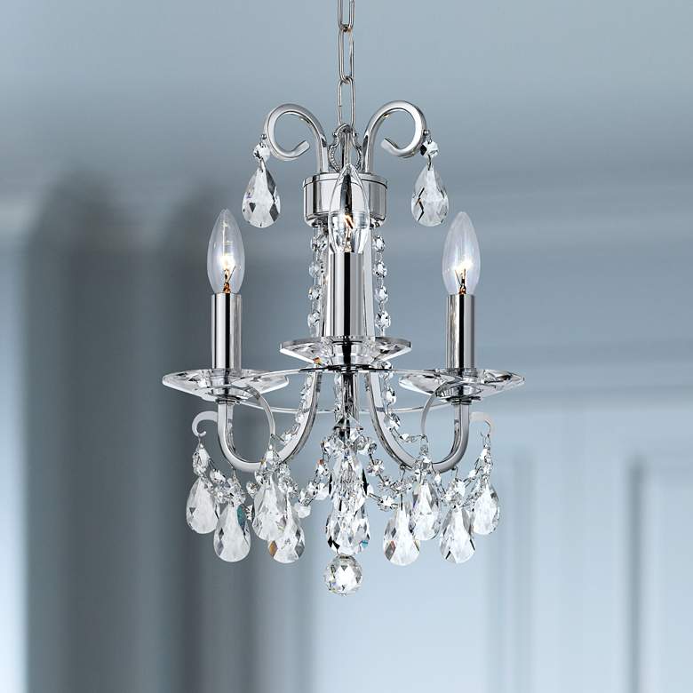 Image 1 Crystorama Othello 13 inchW Chrome 3-Light Crystal Chandelier