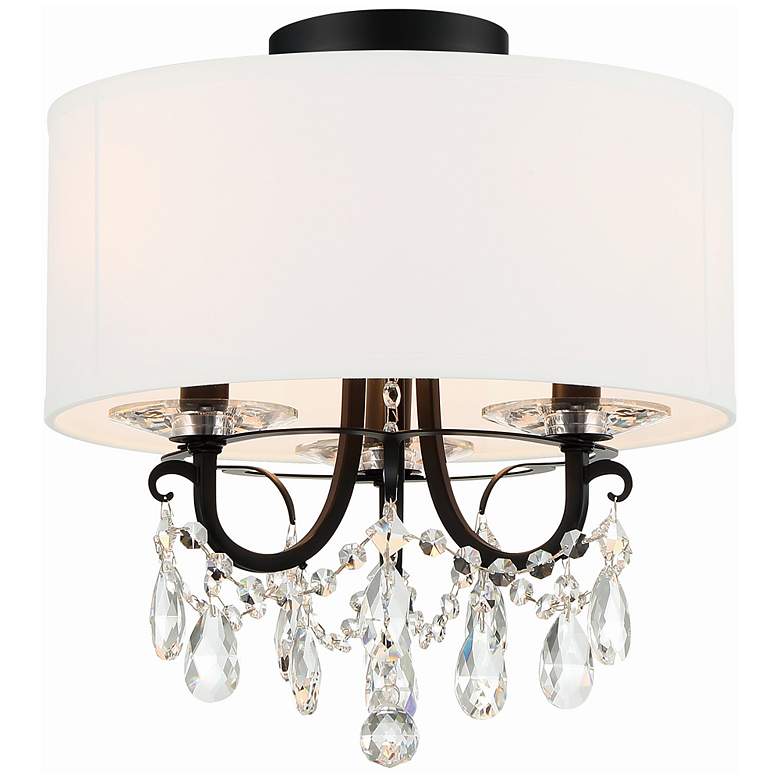 Image 2 Crystorama Othello 14" Wide Matte Black Ceiling Light