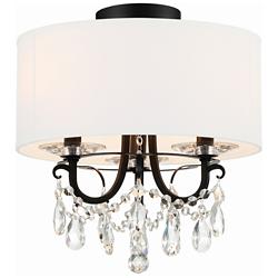 Crystorama Othello 14" Wide  Matte Black Ceiling Light