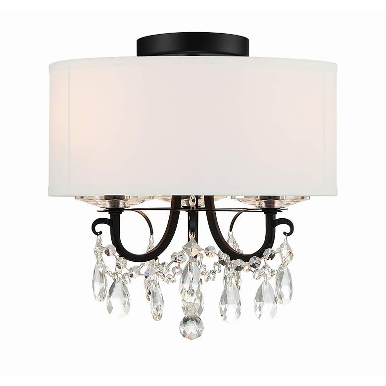 Image 4 Crystorama Othello 14" Wide Matte Black Ceiling Light more views