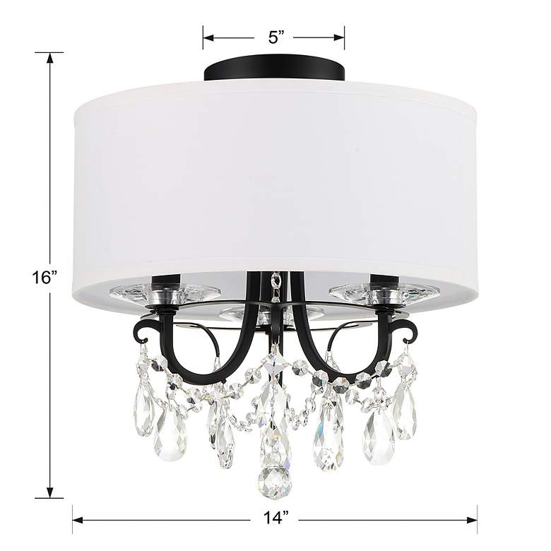 Image 7 Crystorama Othello 14" Wide Matte Black Ceiling Light more views