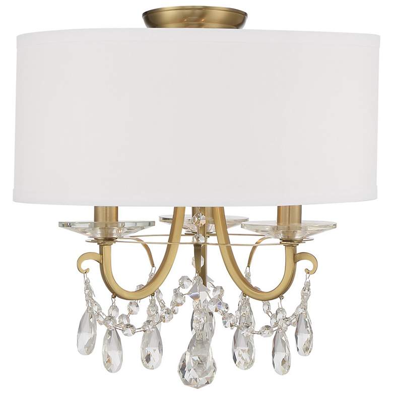 Image 1 Crystorama Othello 14"W Vibrant Gold 3-Light Ceiling Light