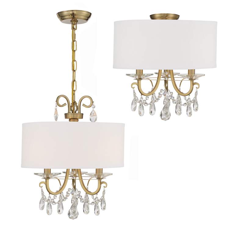 Image 3 Crystorama Othello 14"W Vibrant Gold 3-Light Ceiling Light more views
