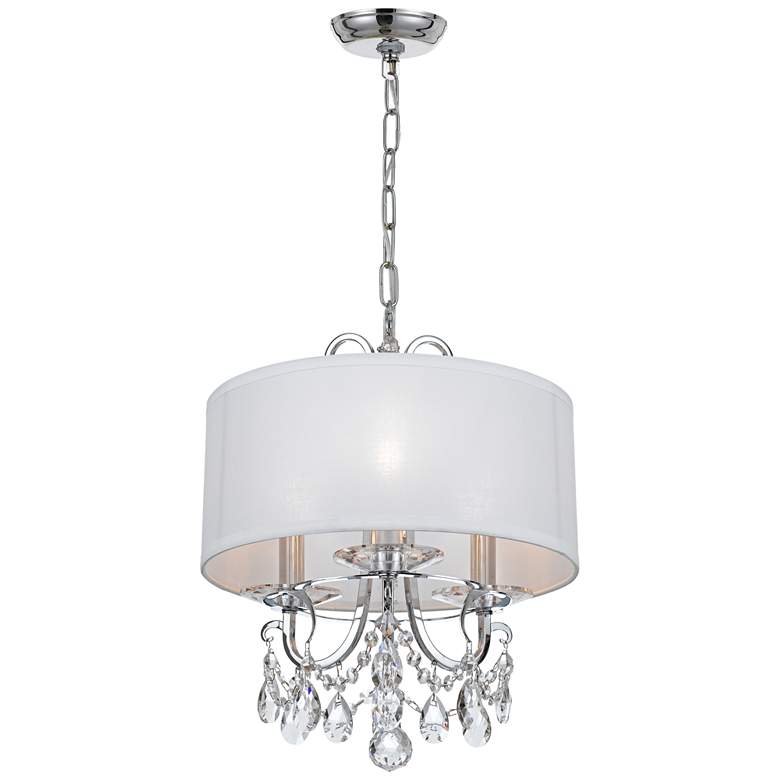 Image 4 Crystorama Othello 15" Wide Polished Chrome Drum Shade Chandelier more views