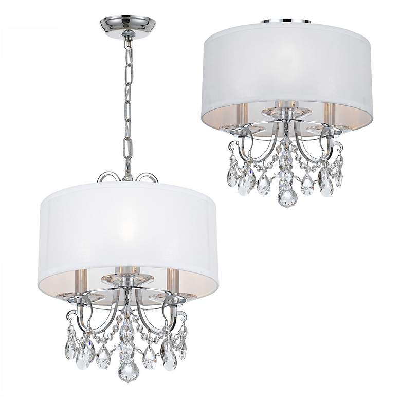 Image 5 Crystorama Othello 15" Wide Polished Chrome Drum Shade Chandelier more views