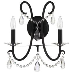 Crystorama Othello 16" High Matte Black 2-Light Wall Sconce