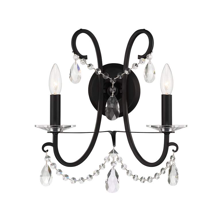 Image 2 Crystorama Othello 16" High Matte Black 2-Light Wall Sconce more views