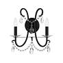 2_Crystorama Othello 16" High Matte Black 2-Light Wall Sconce more views