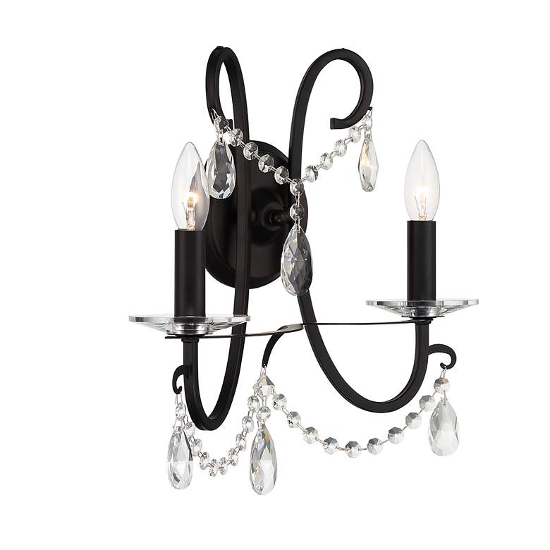 Image 3 Crystorama Othello 16" High Matte Black 2-Light Wall Sconce more views