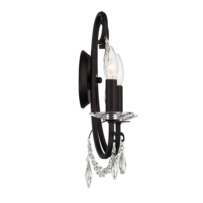 Image 4 Crystorama Othello 16" High Matte Black 2-Light Wall Sconce more views