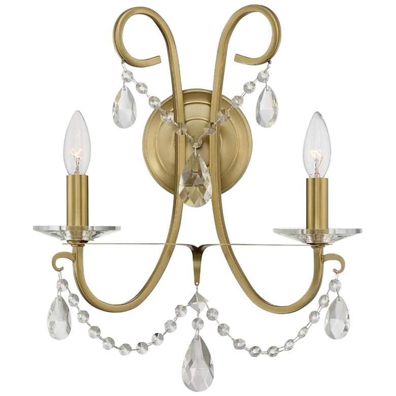 Image 1 Crystorama Othello 16" High Vibrant Gold 2-Light Wall Sconce