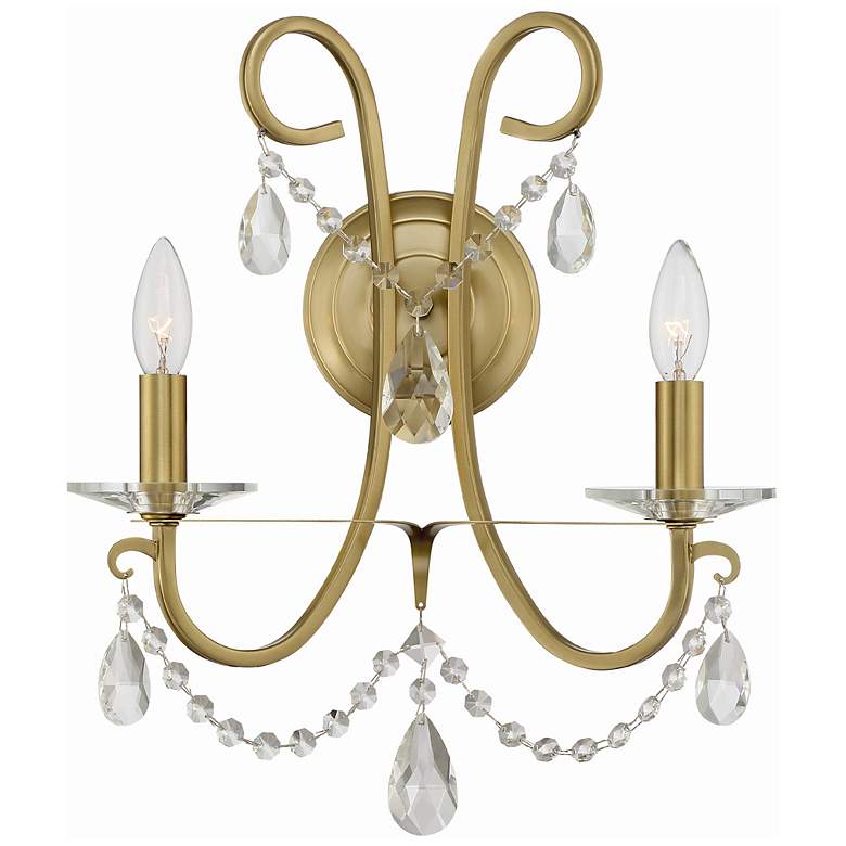 Image 1 Crystorama Othello 16" High Vibrant Gold 2-Light Wall Sconce