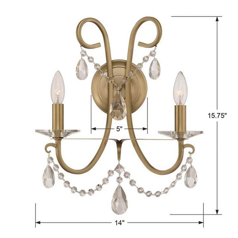 Image 4 Crystorama Othello 16 inch High Vibrant Gold 2-Light Wall Sconce more views