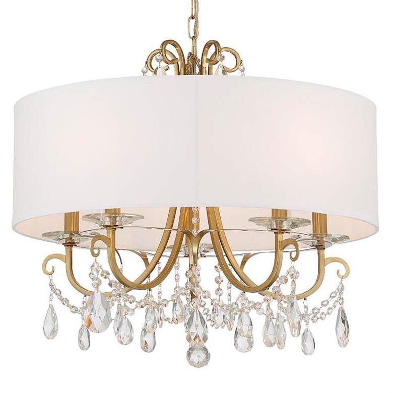 Image 2 Crystorama Othello 24 inch 5-Light Vibrant Gold Luxe Crystal Chandelier