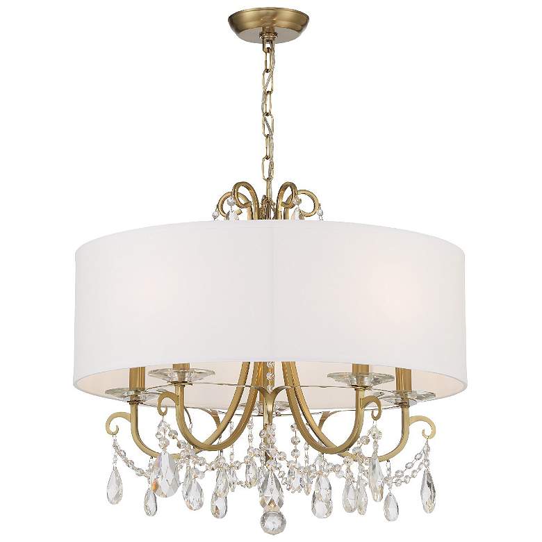 Image 2 Crystorama Othello 24" 5-Light Vibrant Gold Luxe Crystal Chandelier