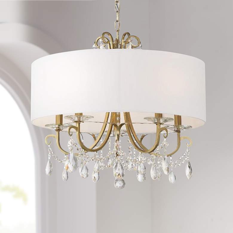 Image 1 Crystorama Othello 24" 5-Light Vibrant Gold Luxe Crystal Chandelier