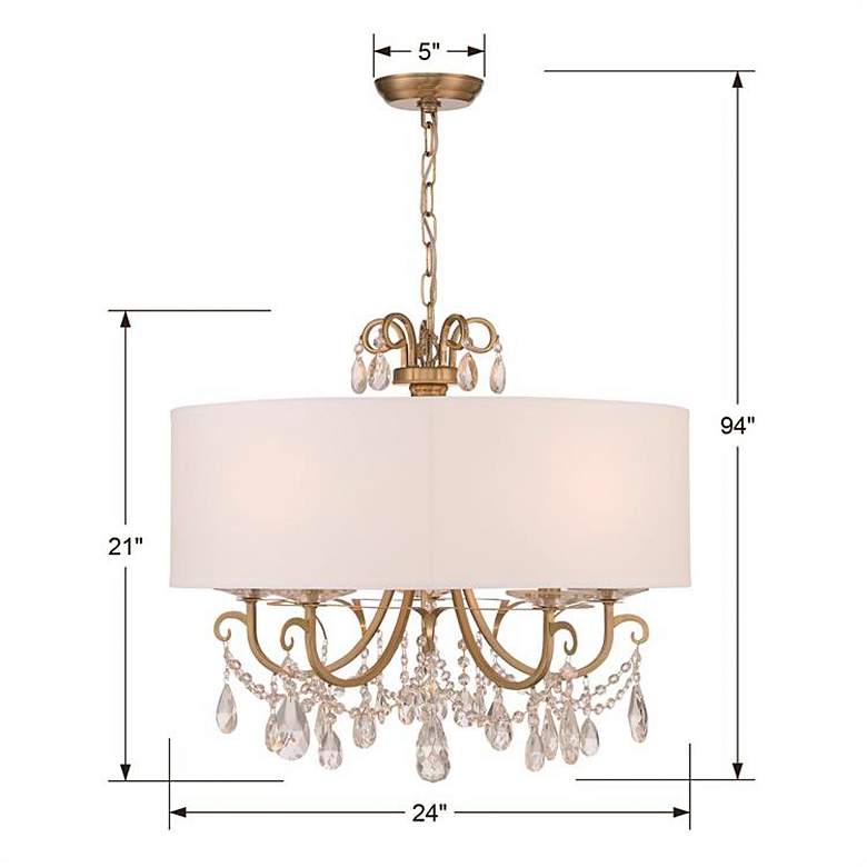 Image 7 Crystorama Othello 24 inch 5-Light Vibrant Gold Luxe Crystal Chandelier more views