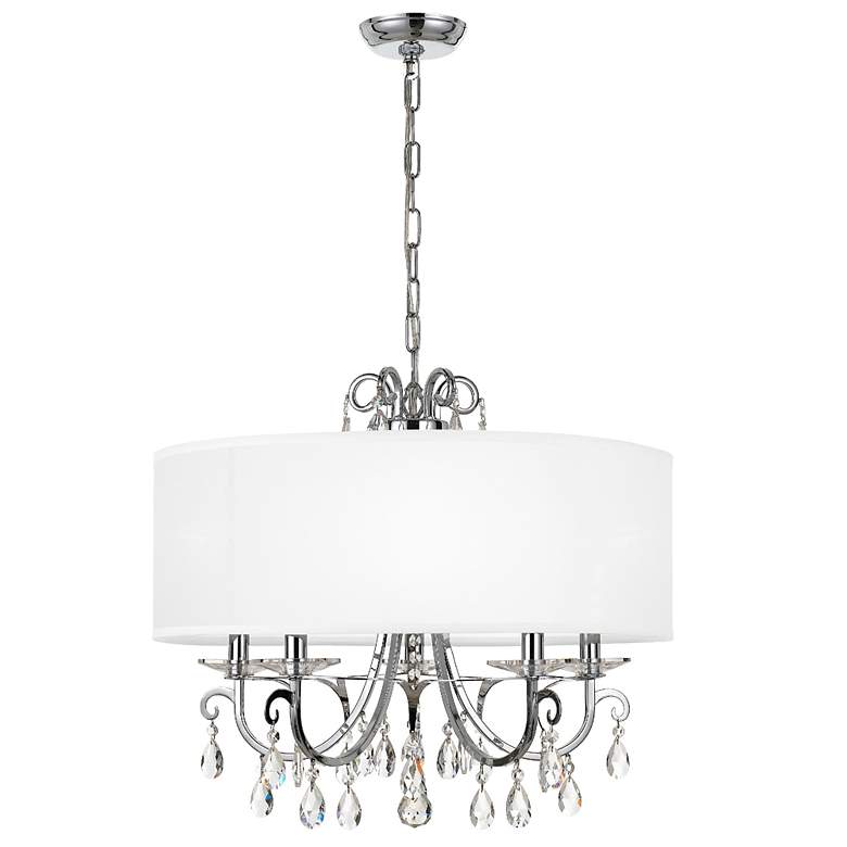 Image 2 Crystorama Othello 24"W Chrome 5-Light Crystal Chandelier