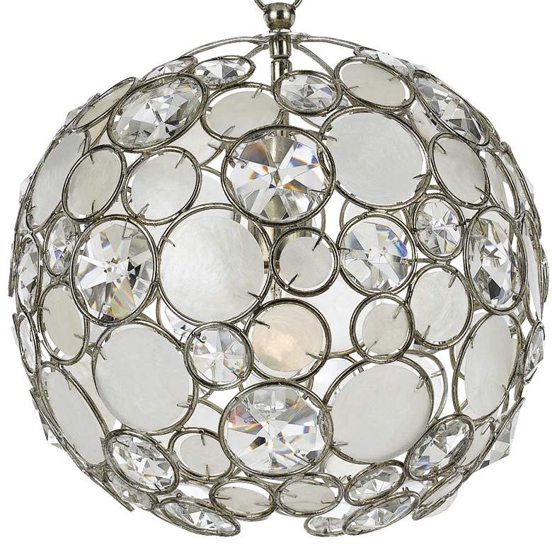 Image 4 Crystorama Palla 13" Wide Antique Silver Orb Pendant Light more views