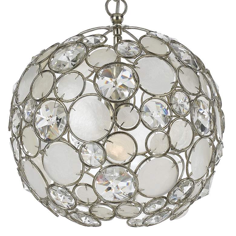 Image 5 Crystorama Palla 13" Wide Antique Silver Orb Pendant Light more views