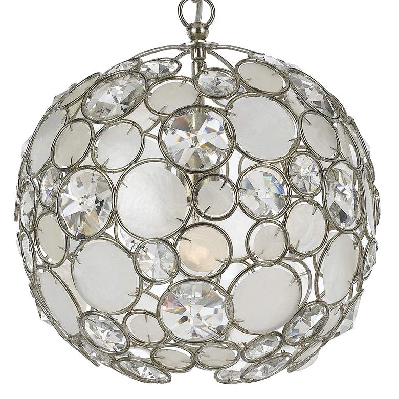 Image 5 Crystorama Palla 13 inch Wide Antique Silver Orb Pendant Light more views