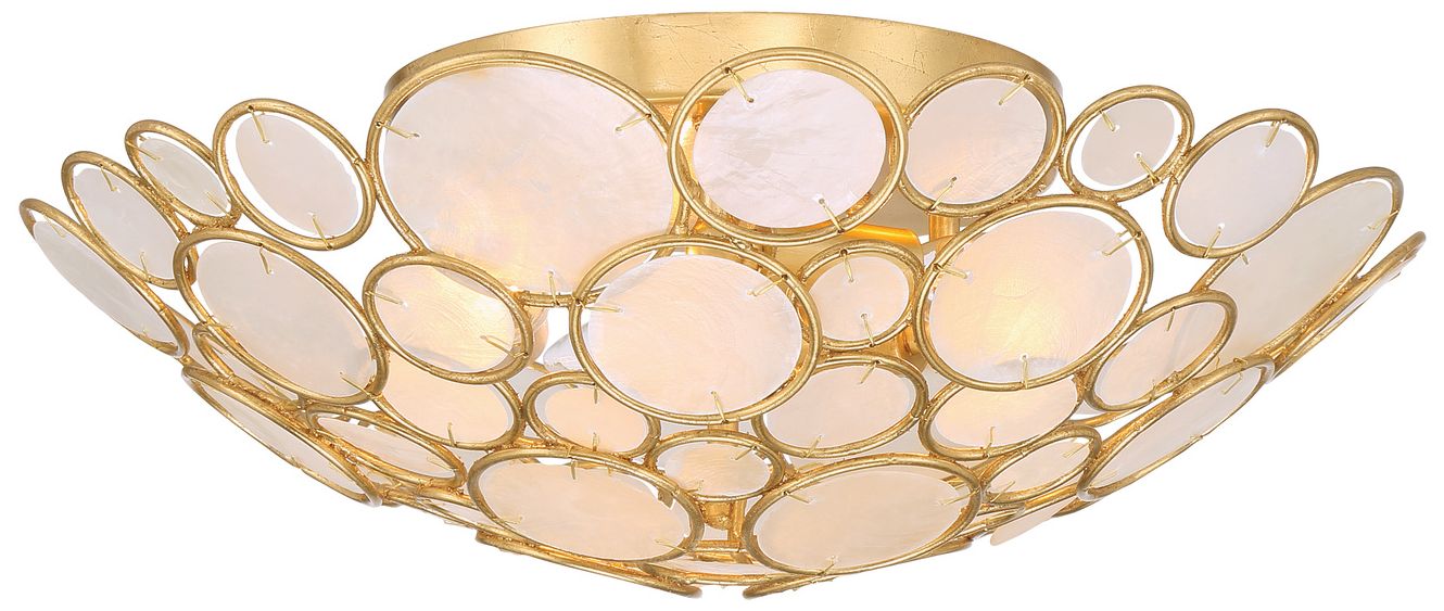 Crystorama Palla 16'' Antique Gold Semi Flush Mount