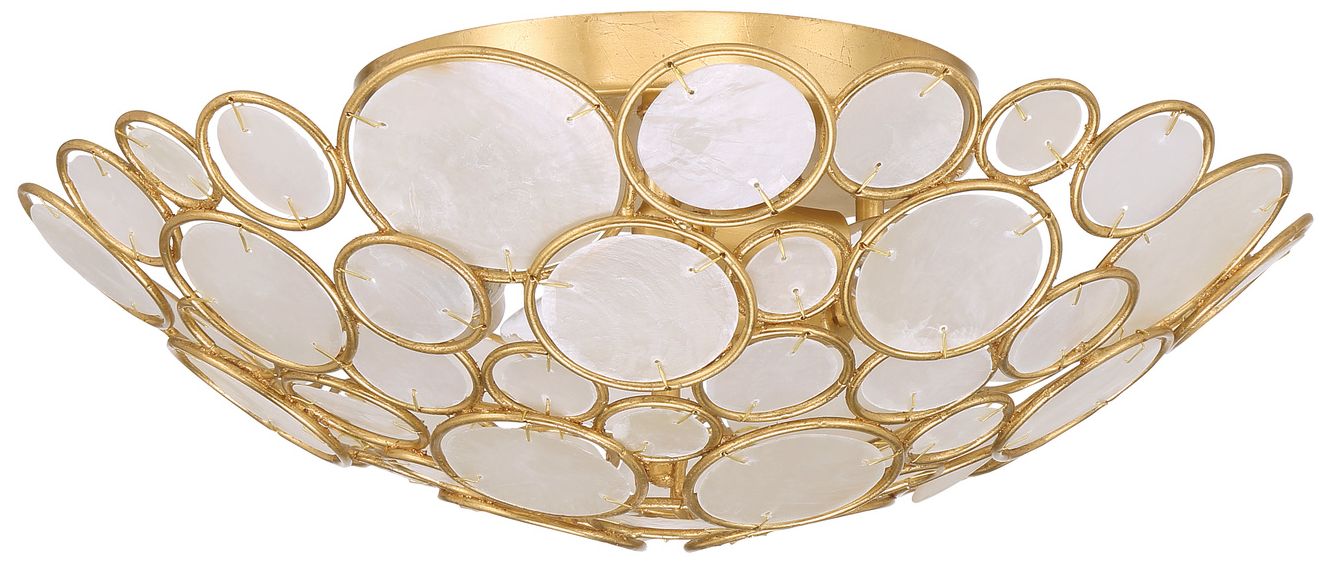 Image 3 Crystorama Palla 16'' Antique Gold Semi Flush Mount more views