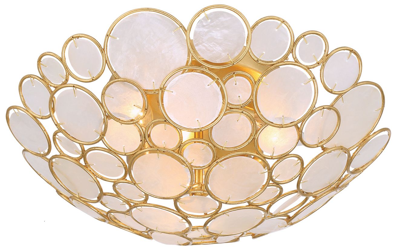 Image 5 Crystorama Palla 16'' Antique Gold Semi Flush Mount more views