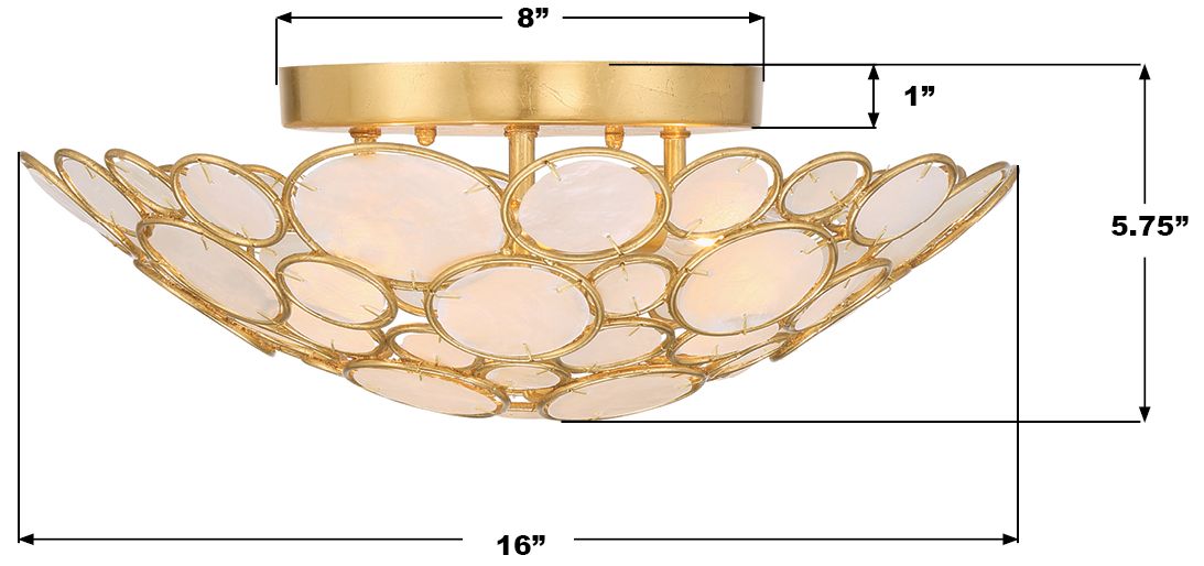 Image 7 Crystorama Palla 16'' Antique Gold Semi Flush Mount more views