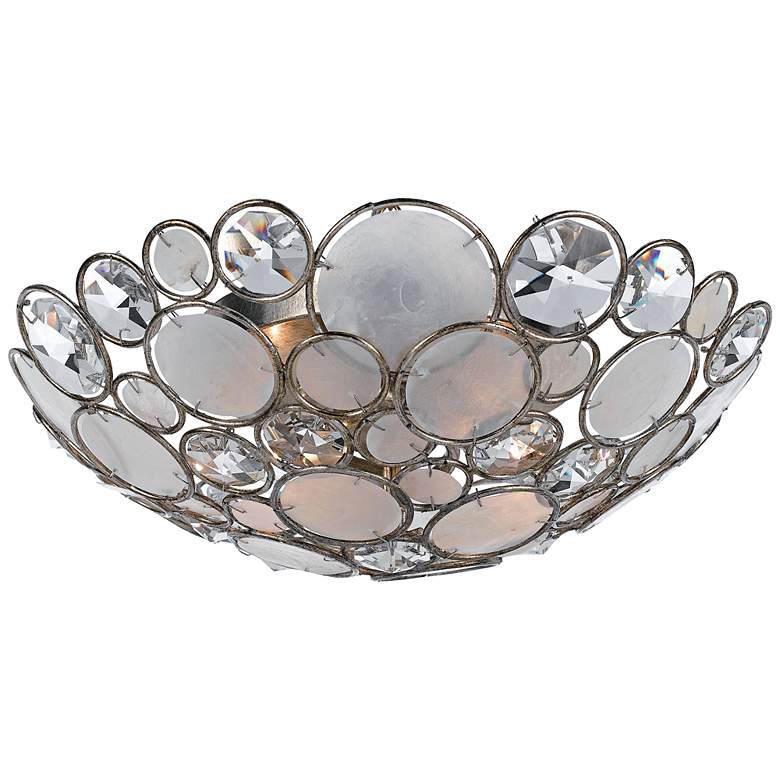 Image 2 Crystorama Palla 16" Wide Antique Silver Ceiling Light