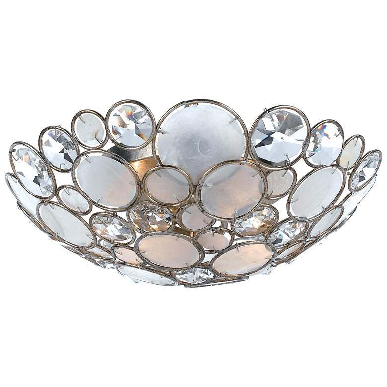 Image 2 Crystorama Palla 16" Wide Antique Silver Ceiling Light