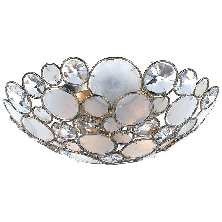 Image 2 Crystorama Palla 16 inch Wide Antique Silver Ceiling Light