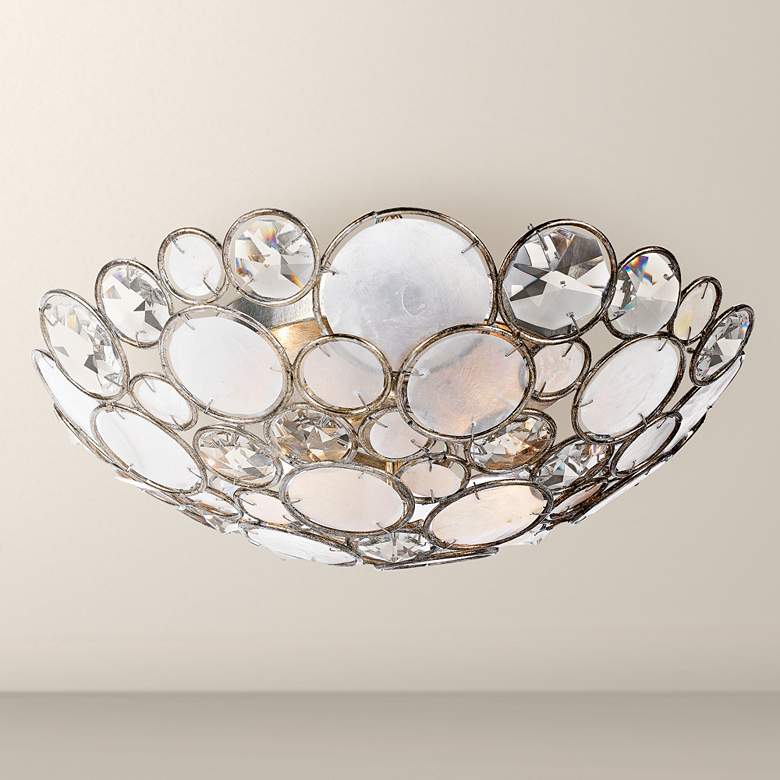 Image 1 Crystorama Palla 16 inch Wide Antique Silver Ceiling Light