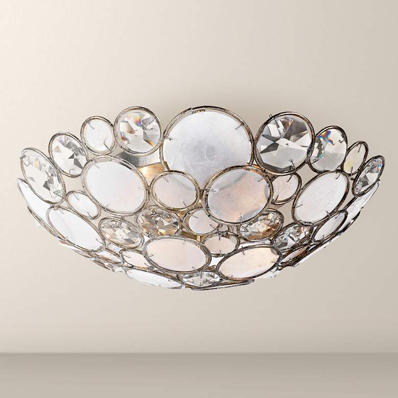 Image 1 Crystorama Palla 16" Wide Antique Silver Ceiling Light