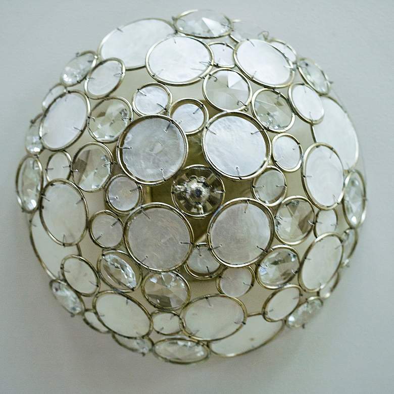 Image 3 Crystorama Palla 16" Wide Antique Silver Ceiling Light more views