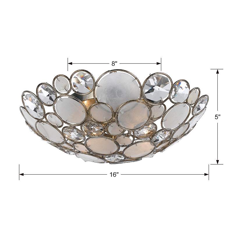Image 6 Crystorama Palla 16" Wide Antique Silver Ceiling Light more views