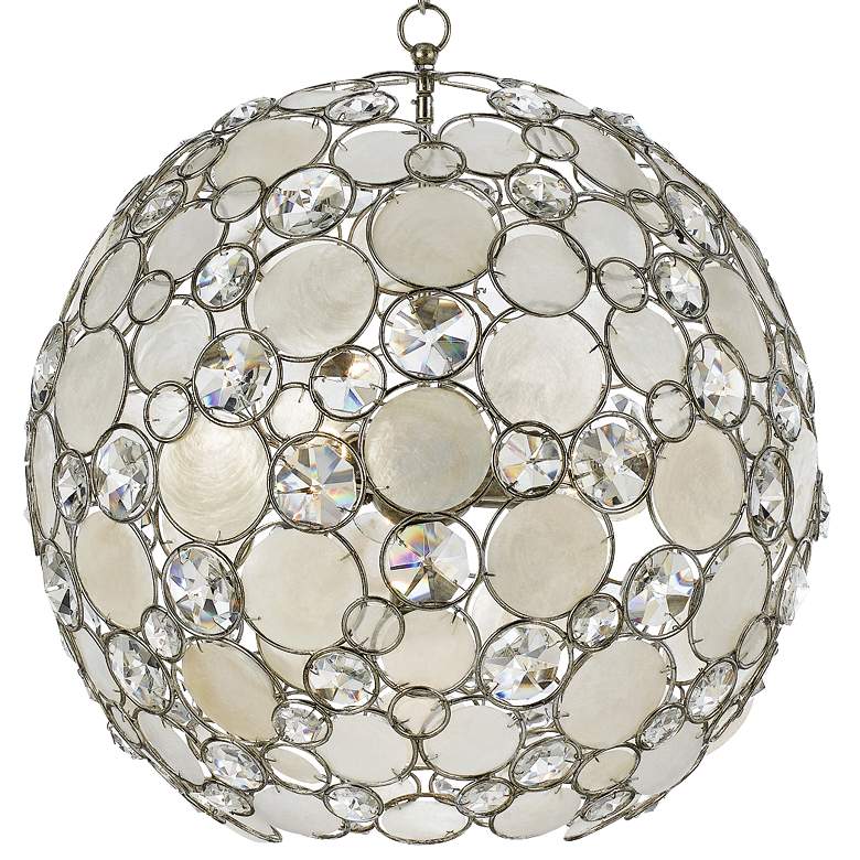 Image 3 Crystorama Palla 22 inch Wide Antique Silver Orb Pendant Light more views