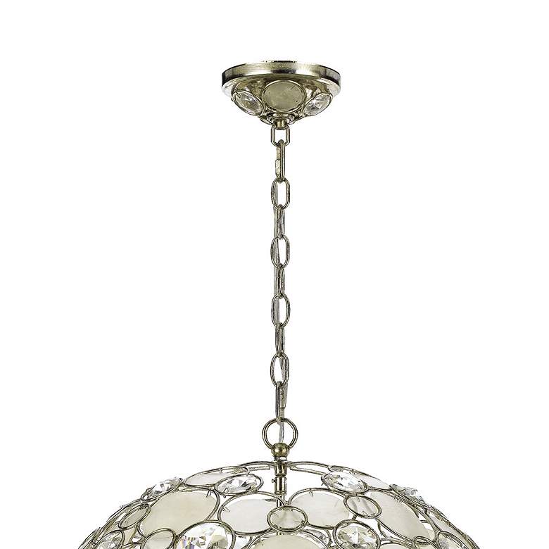 Image 4 Crystorama Palla 22" Wide Antique Silver Orb Pendant Light more views