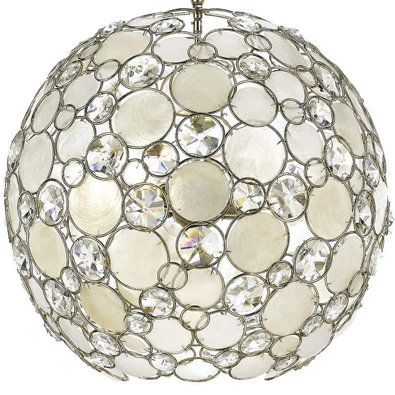 Image 5 Crystorama Palla 22" Wide Antique Silver Orb Pendant Light more views