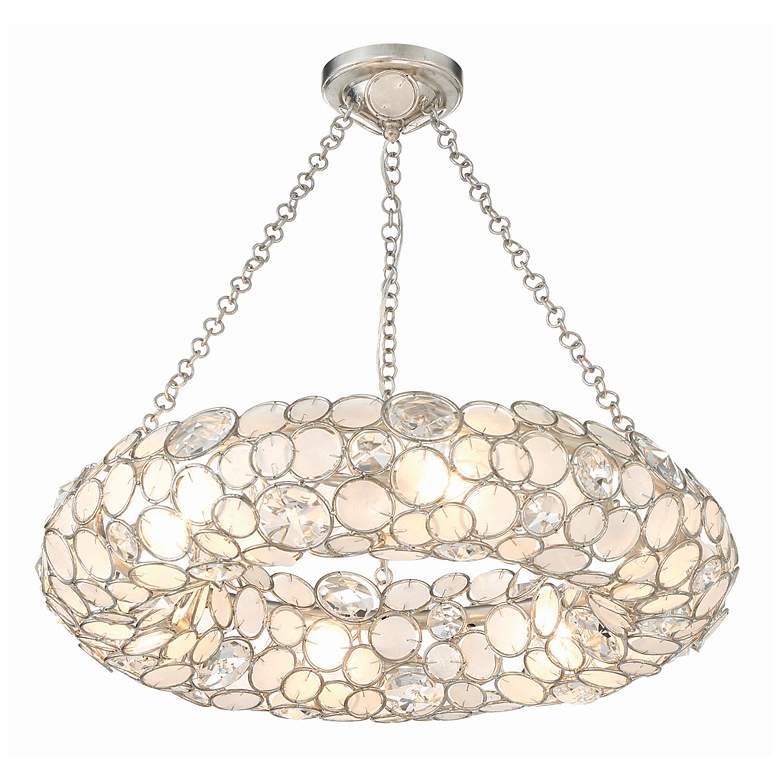 Image 2 Crystorama Palla 24" Wide Antique Silver Ring Pendant Light