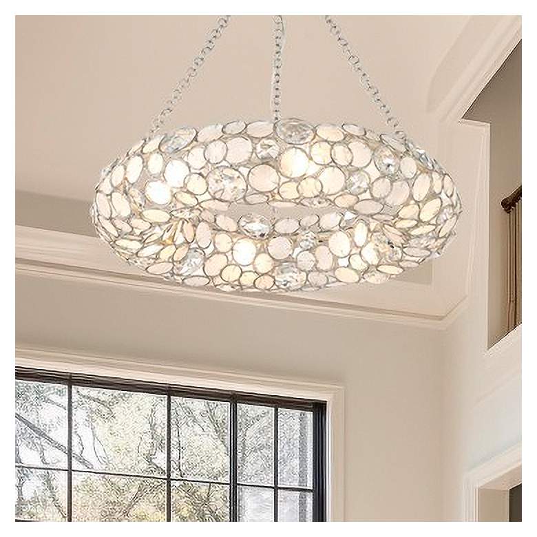Image 1 Crystorama Palla 24" Wide Antique Silver Ring Pendant Light