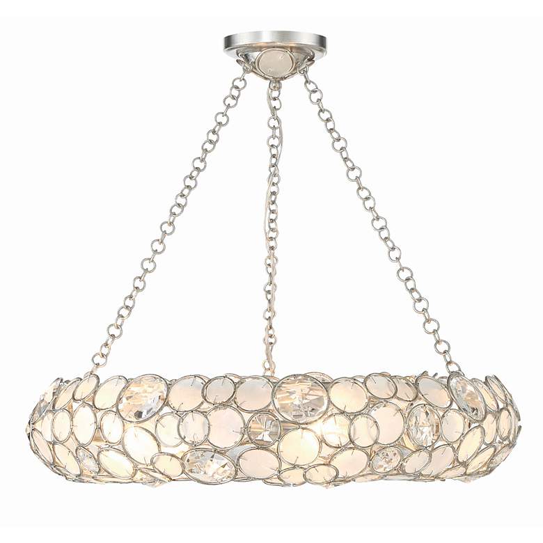 Image 3 Crystorama Palla 24" Wide Antique Silver Ring Pendant Light more views