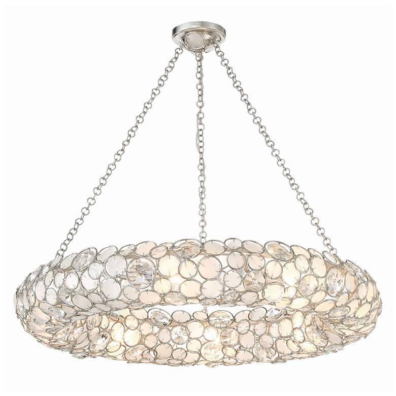 Image 3 Crystorama Palla 32" Wide Antique Silver 8-Light Chandelier