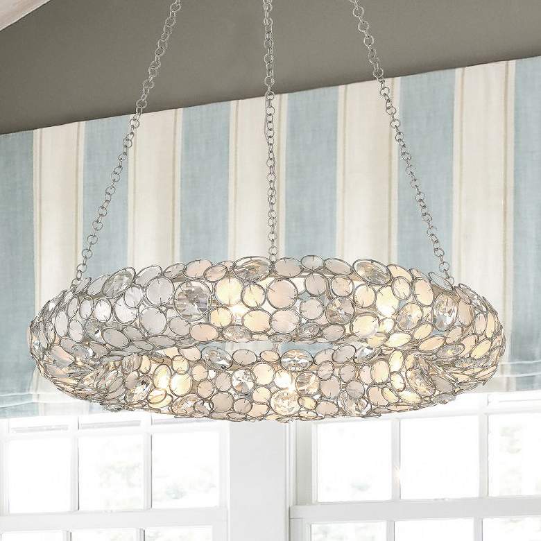 Image 2 Crystorama Palla 32" Wide Antique Silver 8-Light Chandelier