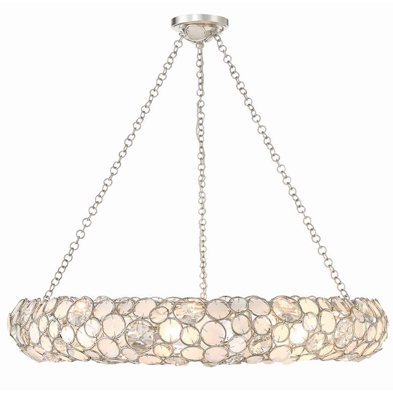 Image 4 Crystorama Palla 32" Wide Antique Silver 8-Light Chandelier more views