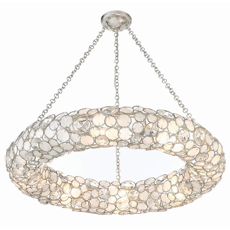 Image 5 Crystorama Palla 32" Wide Antique Silver 8-Light Chandelier more views