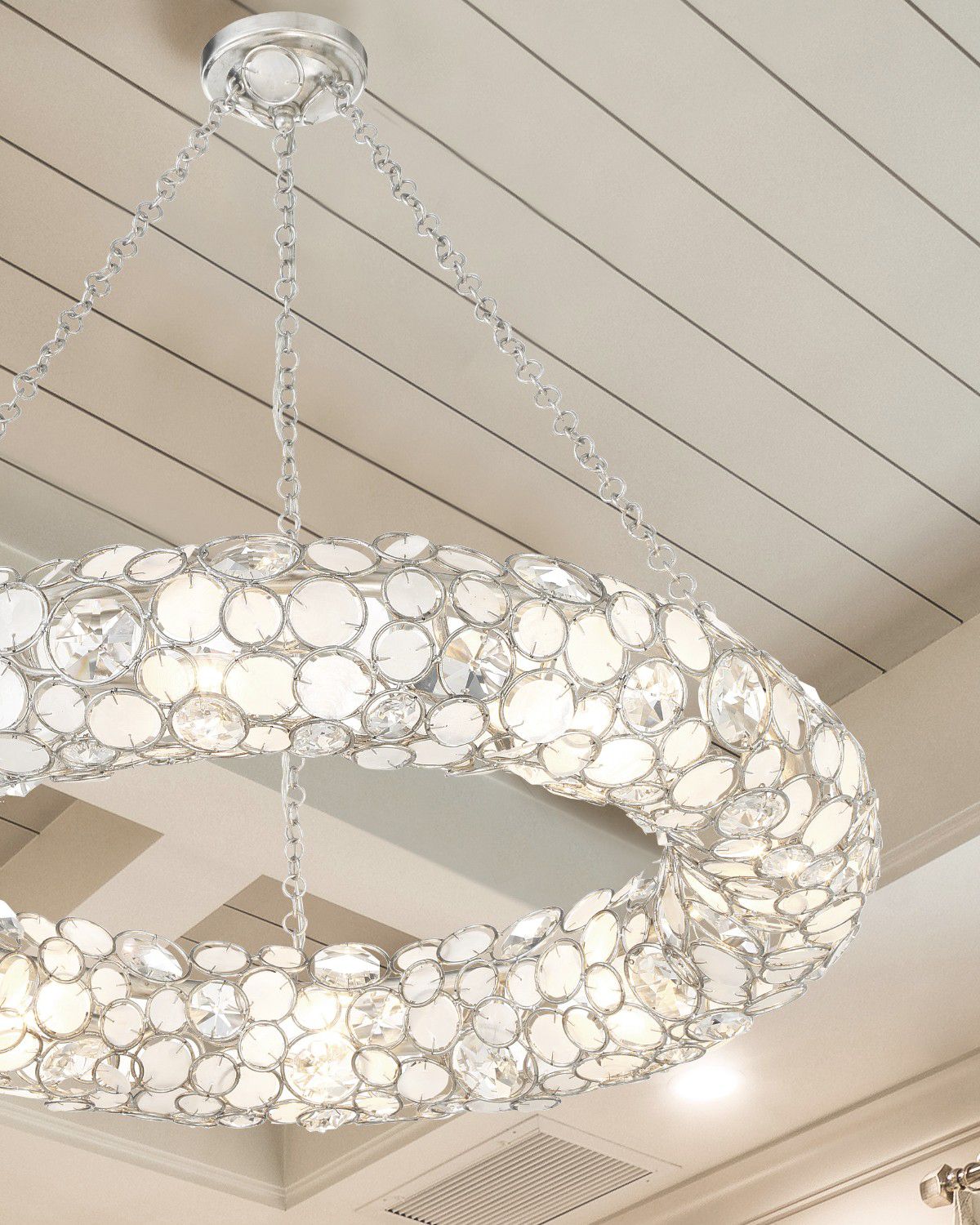 Crystorama Palla 32" Wide Antique Silver 8-Light Chandelier in scene