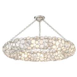 Crystorama Palla 32"W Antique Silver Ceiling Light