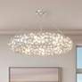1_Crystorama Palla 32"W Antique Silver Ceiling Light